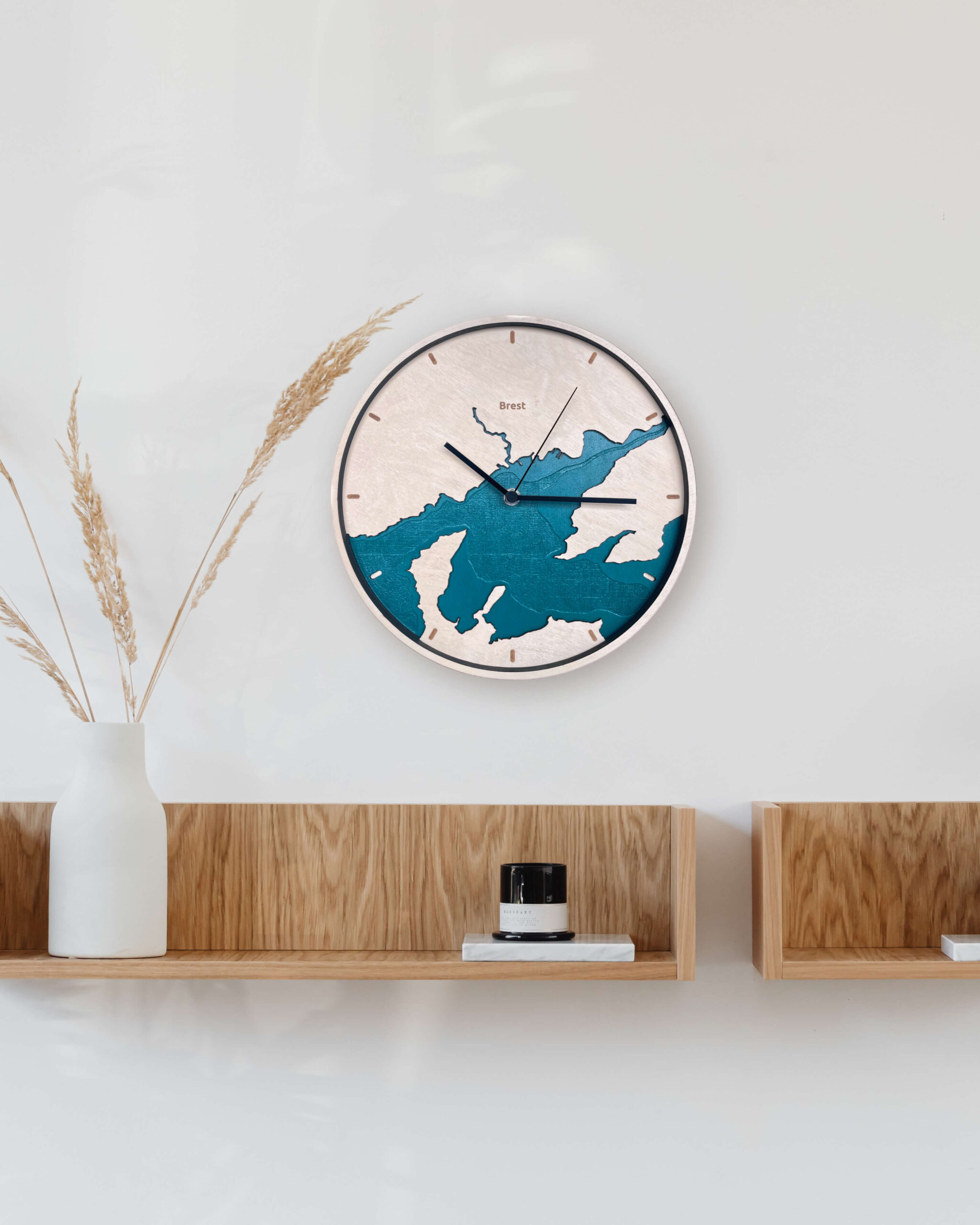 Wenn O'Clock Littoral Bretagne : Horloge murale aux contours du littoral breton - 6