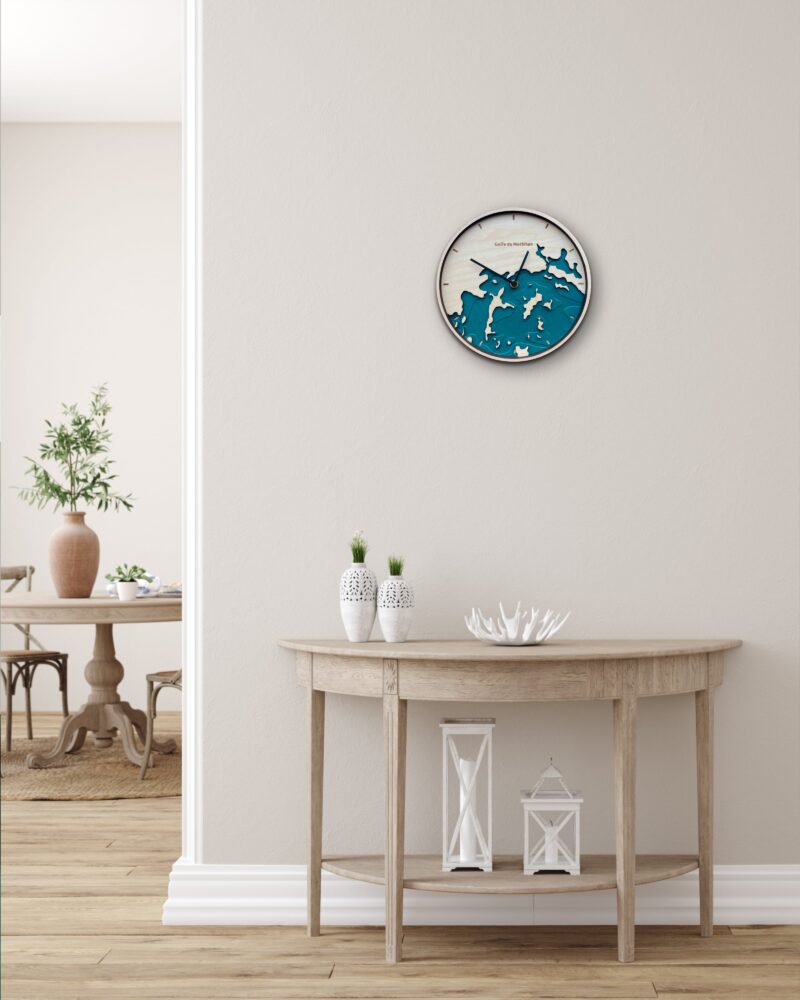 Wenn O'Clock Edition : Horloge murale aux contours du littoral breton - 4