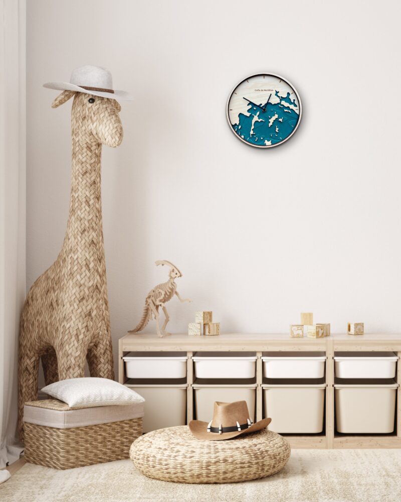 Wenn O'Clock Edition : Horloge murale aux contours du littoral breton - 2