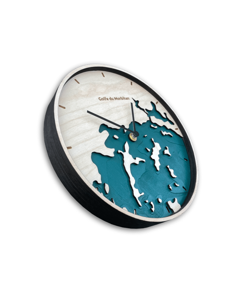 Wenn O'Clock Edition : Horloge murale aux contours du littoral breton - 6