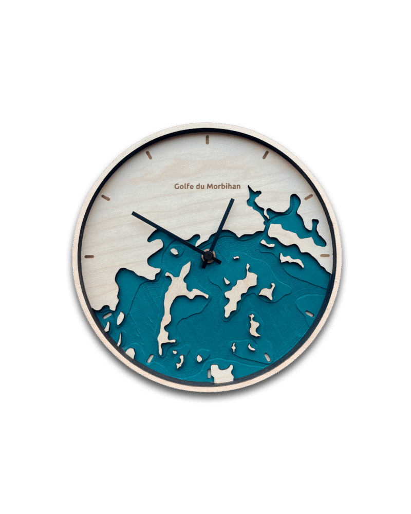 Wenn O'Clock Edition : Horloge murale aux contours du littoral breton - 1