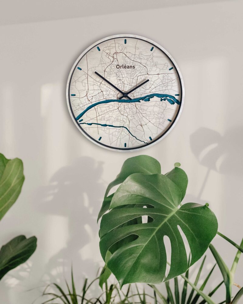 Wenn O'Clock City : Horloge murale carte de ville en bois - 5